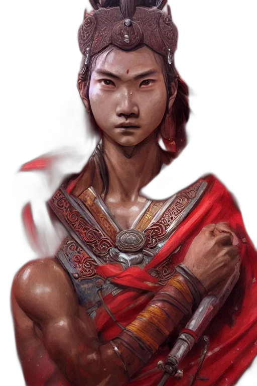 face, staff, sword, fantasy art transparent PNG cut-out