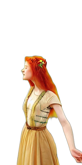 dress, crown, staff, jewelry, fantasy art, photorealistic, concept art, 3d render transparent PNG cut-out