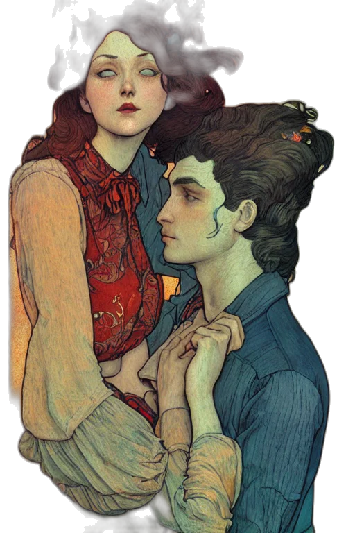 watercolor, comic book art, concept art, fantasy art transparent PNG cut-out
