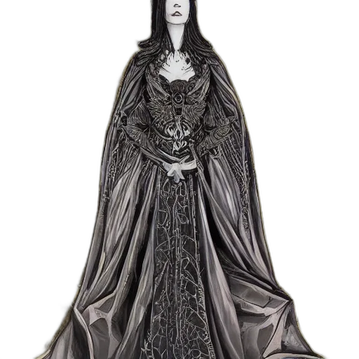 dress, jewelry, crown, fantasy art, concept art, 3d render, photorealistic, dark transparent PNG cut-out