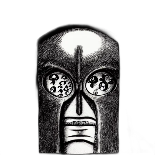 mask, robot, face, jewelry, comic book art, pencil sketch, concept art, cartoon transparent PNG cut-out