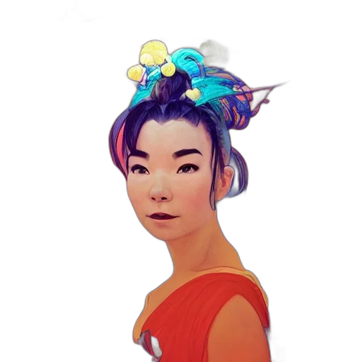 crown, staff, face, concept art, fantasy art, watercolor, pixel art, colorful transparent PNG cut-out