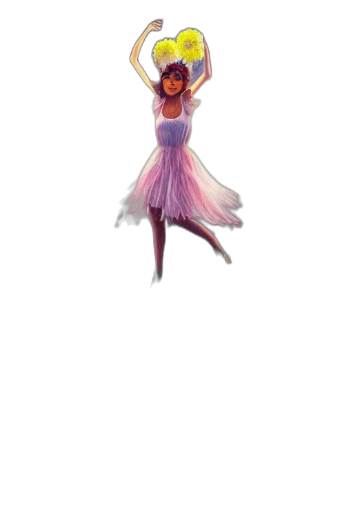 dress, staff, creature, hair transparent PNG cut-out