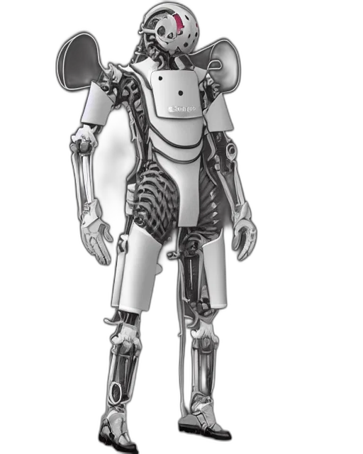 robot, staff, 3d render, concept art transparent PNG cut-out
