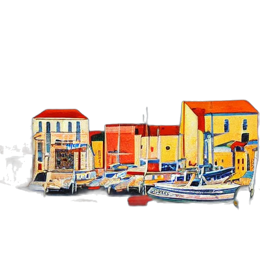 photorealistic, concept art, 3d render, watercolor, city street, beach, colorful, tanger transparent PNG cut-out