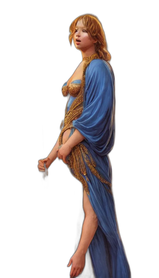 dress, jewelry, staff, crown transparent PNG cut-out