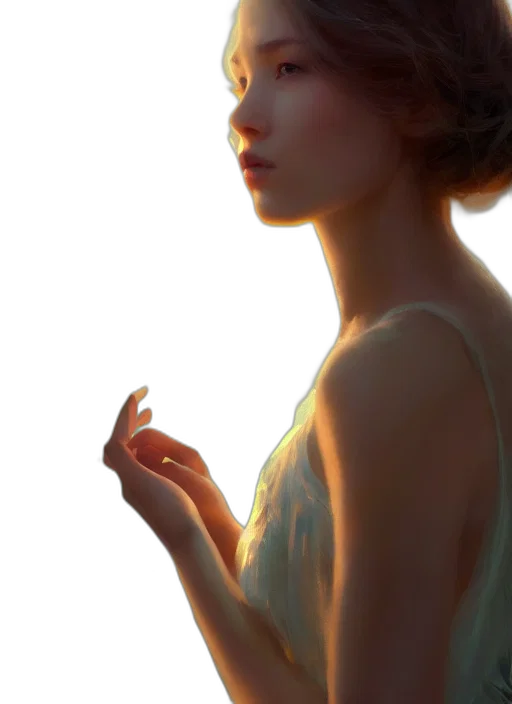 dress, jewelry, face, crown, photorealistic, oil painting, fantasy art, concept art transparent PNG cut-out