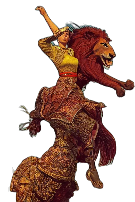 dress, animal, staff, crown transparent PNG cut-out