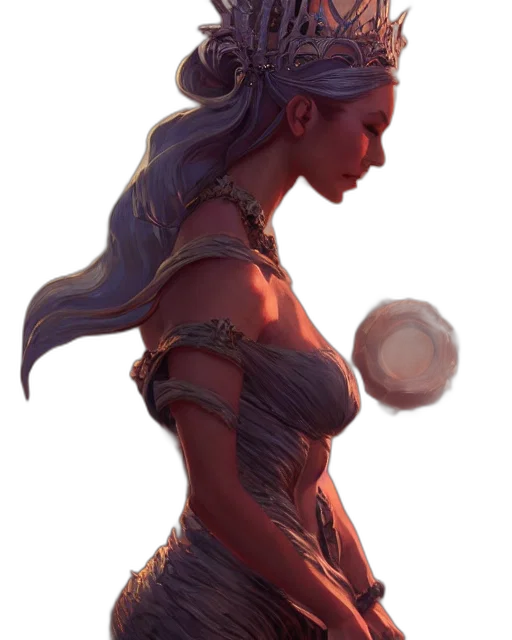 dress, dragon, crown, jewelry, fantasy art, concept art, pixel art, comic book art transparent PNG cut-out