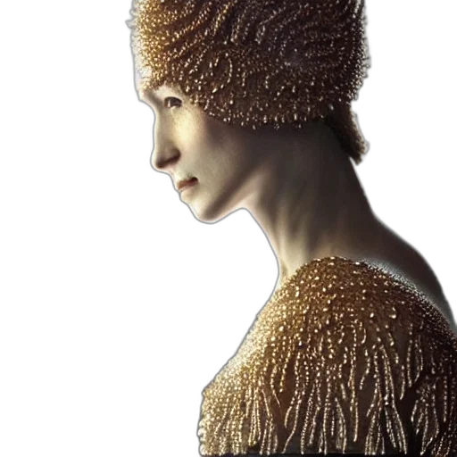 hat, hair, crown, dress, photorealistic, 3d render, concept art, fantasy art transparent PNG cut-out