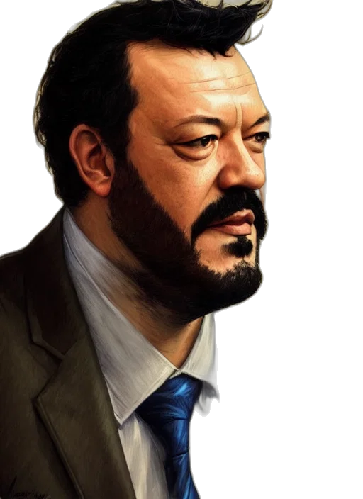 face, staff, photorealistic, oil painting transparent PNG cut-out