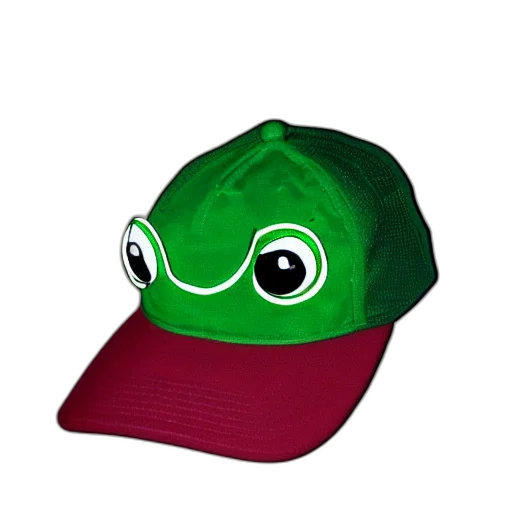 hat, mask, face, animal, 3d render, photorealistic, green, frog transparent PNG cut-out