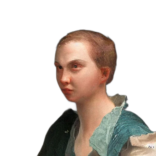 face, jacket, hair, staff transparent PNG cut-out
