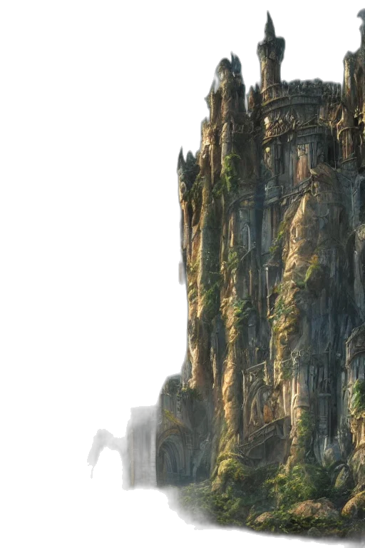 sword, dragon, building, crown transparent PNG cut-out