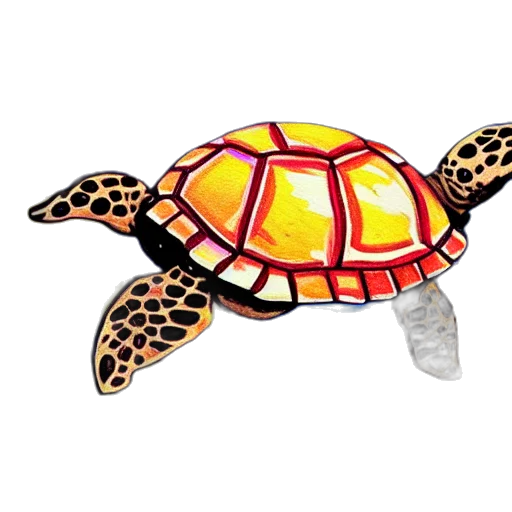 animal, concept art, photorealistic, watercolor, 3d render, painting, happy, turtle transparent PNG cut-out