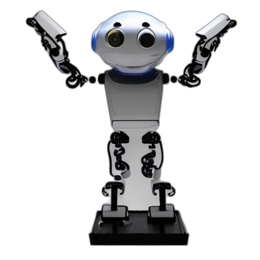 robot, staff, 3d render, concept art transparent PNG cut-out