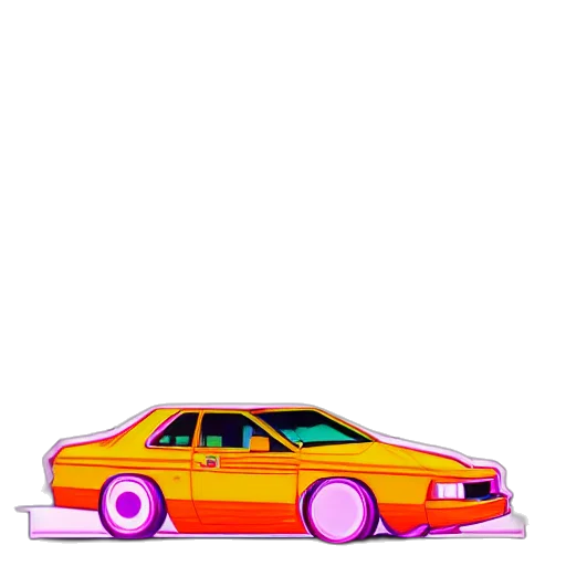 car, animal, weapon, vaporwave, concept art, pixel art, 3d render, neon lights transparent PNG cut-out
