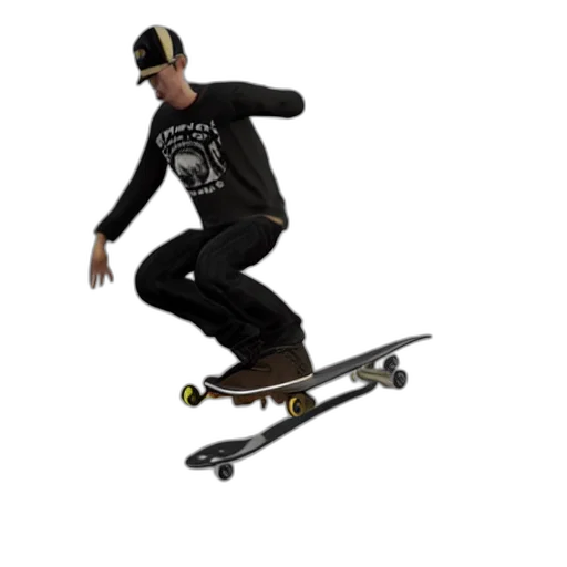 3d render, photorealistic, concept art, tony, hawk, max, animation, redshift transparent PNG cut-out