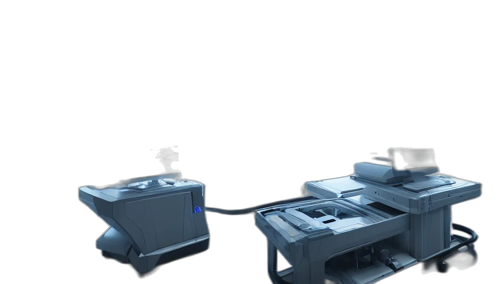 robot, furniture, weapon, 3d render, concept art, photorealistic, cyberpunk, blue transparent PNG cut-out