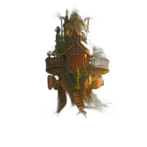 dragon, crown, mask, staff transparent PNG cut-out