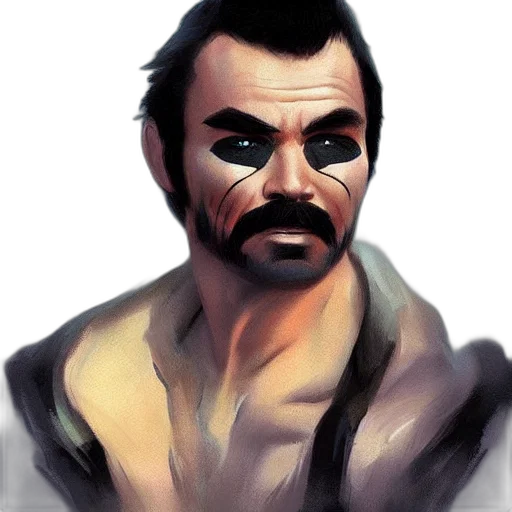 face, comic book art, concept art, fantasy art, photorealistic, digital, art, burt transparent PNG cut-out