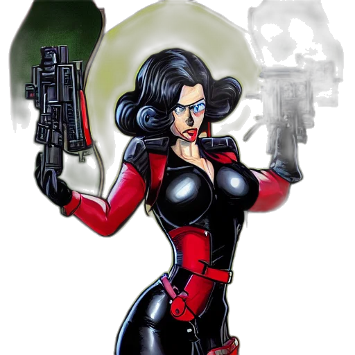 weapon, comic book art, concept art, cartoon, pixel art, baroness, guns, adam transparent PNG cut-out