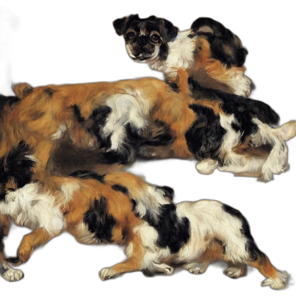 animal, staff, oil painting, photorealistic transparent PNG cut-out