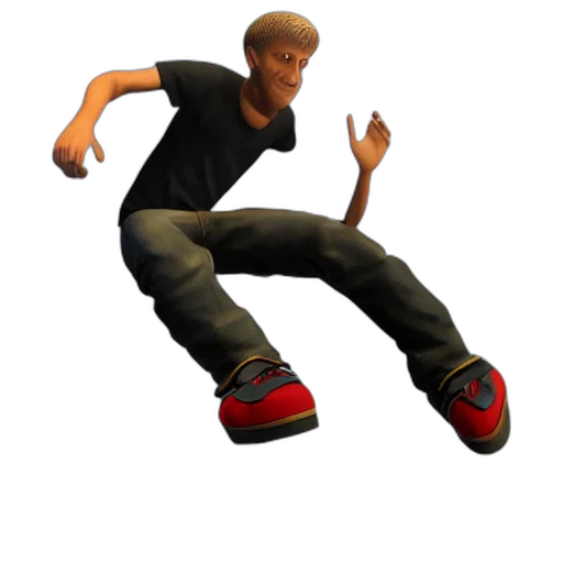 shoes, creature, 3d render, concept art, pixel art, photorealistic, tony, hawk transparent PNG cut-out