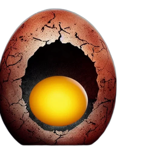 surreal, cracked, egg, outer transparent PNG cut-out