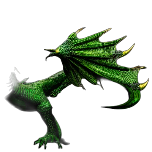 dragon, creature, staff, animal transparent PNG cut-out