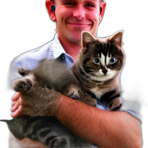 staff, animal, creature, photorealistic, john, cooper, holding, kitty transparent PNG cut-out