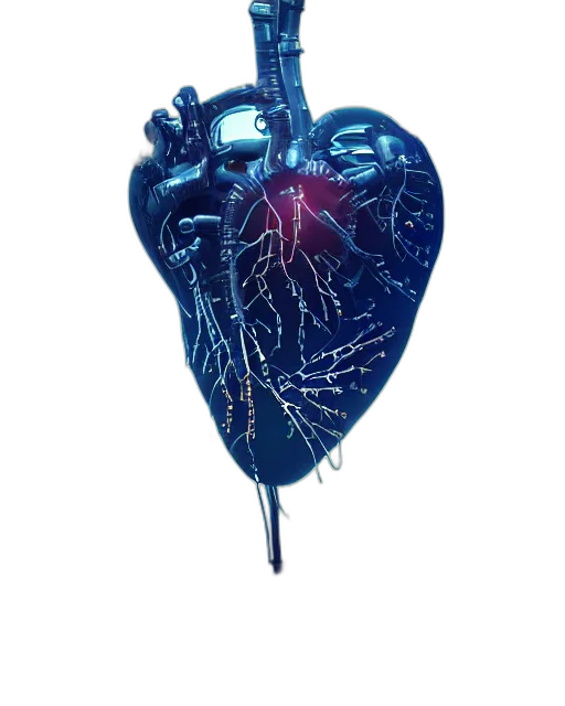 jacket, jewelry, concept art, 3d render, human, heart, cyberpunk, style transparent PNG cut-out
