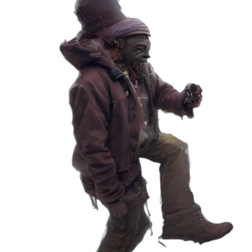 jacket, staff, mask, creature transparent PNG cut-out