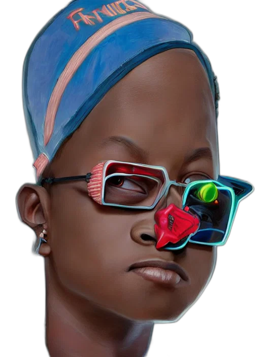 face, jewelry, crown, photorealistic, 3d render, concept art, cyberpunk, neon transparent PNG cut-out