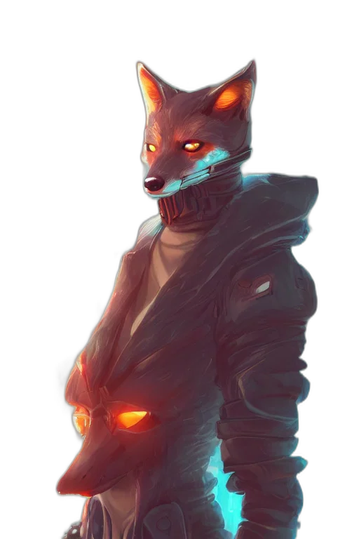 mask, jacket, staff, creature, cyberpunk, concept art, fantasy art, pixel art transparent PNG cut-out