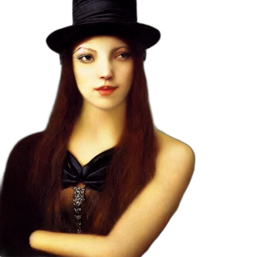 hat, jewelry, dress, face, photorealistic, oil painting, fantasy art, concept art transparent PNG cut-out
