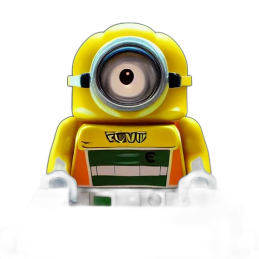 robot, staff, 3d render, concept art, pixel art, cartoon, lego, minion transparent PNG cut-out