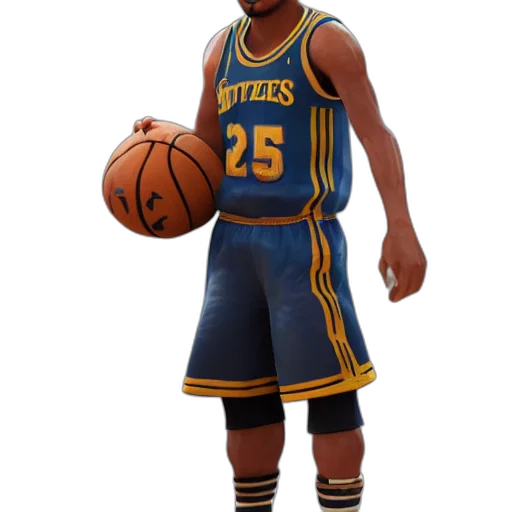 3d render, concept art, photorealistic, cartoon, steve, curry, basketball, player transparent PNG cut-out
