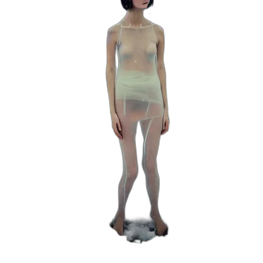 dress, creature, robot, staff transparent PNG cut-out