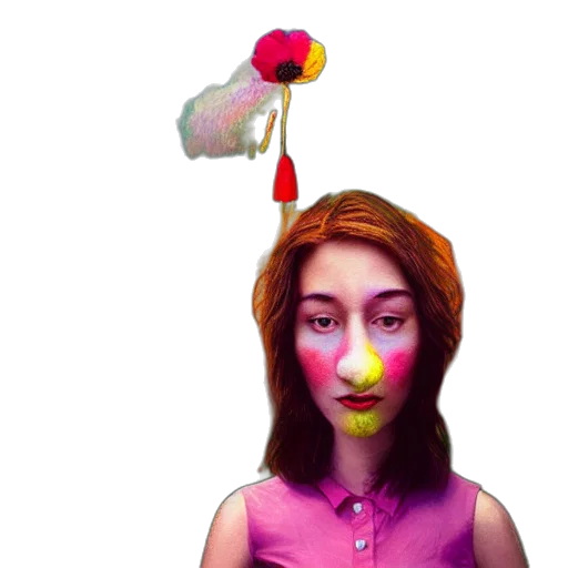 face, mask, umbrella, staff transparent PNG cut-out