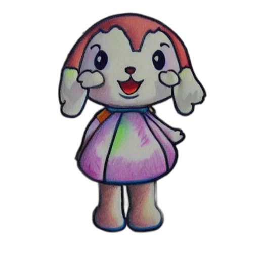 staff, creature, animal, dress, pixel art, 3d render, concept art, watercolor transparent PNG cut-out