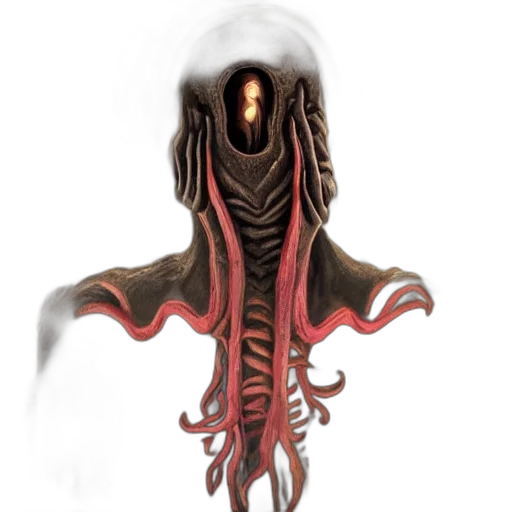 creature, mask, staff, hair transparent PNG cut-out