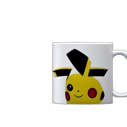 3d render, photorealistic, pixel art, pikachu-print, mug, advertising, photography transparent PNG cut-out