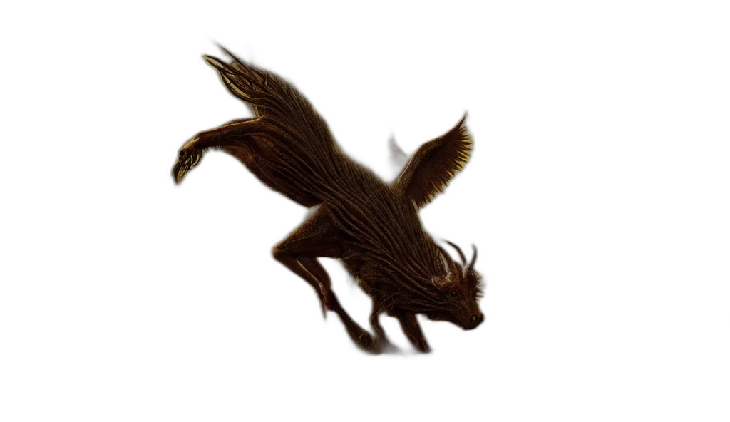 dragon, animal, creature, hair, 3d render, concept art, fantasy art, photorealistic transparent PNG cut-out