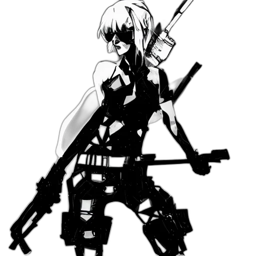 weapon, staff, robot, cyberpunk transparent PNG cut-out