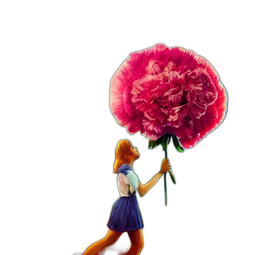 umbrella, flower, dress, staff transparent PNG cut-out