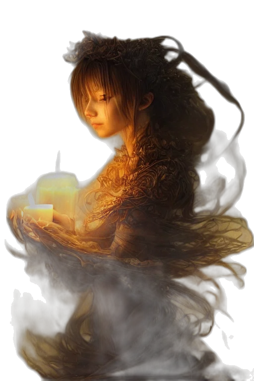 dragon, hair, face, dress transparent PNG cut-out