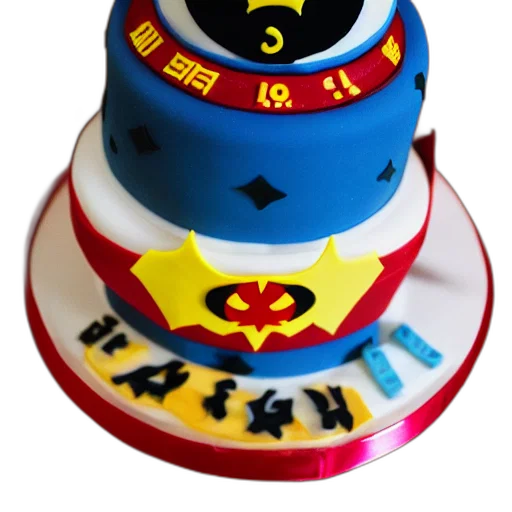 3d render, chinese, bat, superhero, birthday, cake, kodak, film transparent PNG cut-out