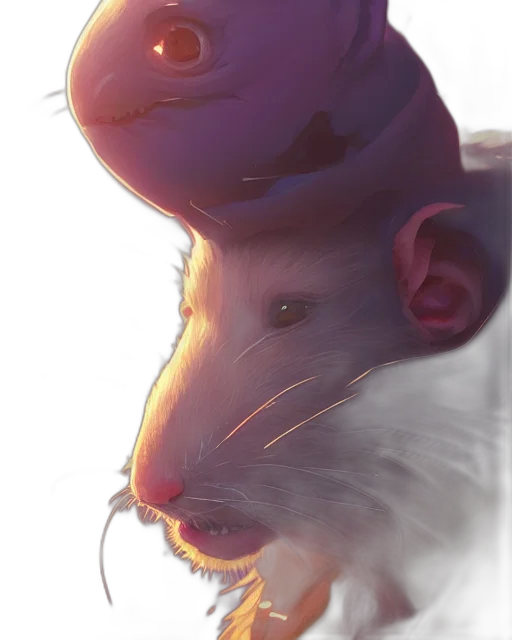 hat, animal, creature, face, concept art, photorealistic, watercolor, cyberpunk transparent PNG cut-out
