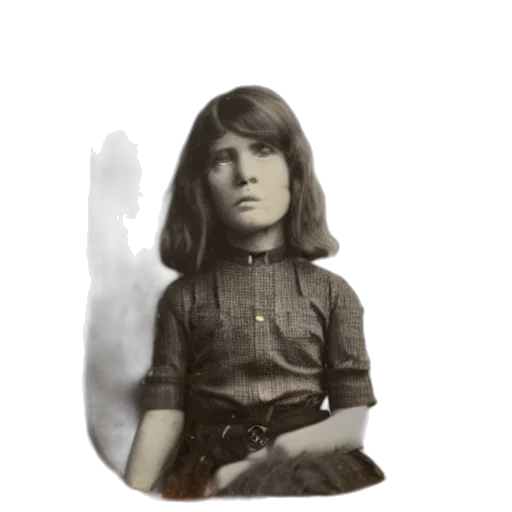 face, dress, staff, robot, photorealistic, 3d render, tintype, photo transparent PNG cut-out